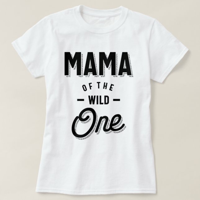 T-shirt Mama of the Wild One Boho Feather 1st Birthday Fam (Design devant)
