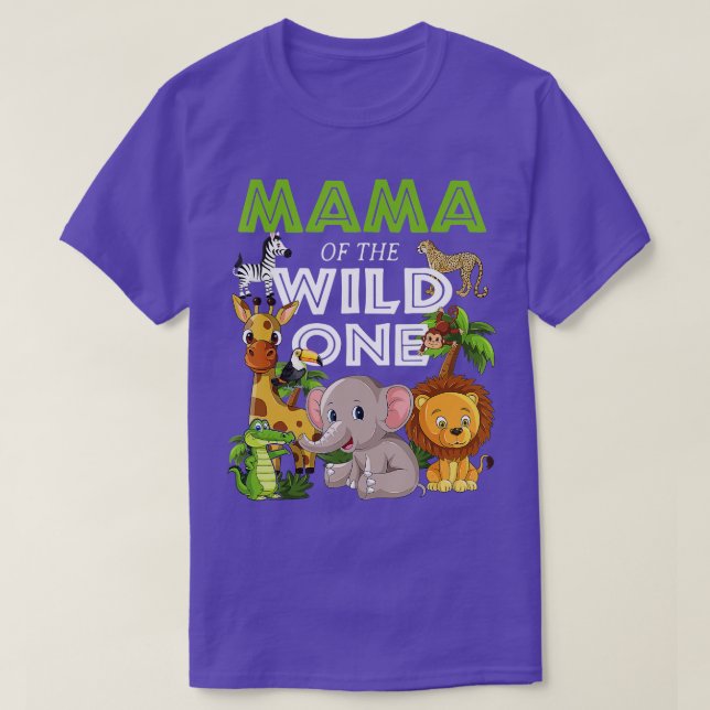 T-shirt Mama of the Wild One Zoo Anniversaire Safari Jungl (Design devant)
