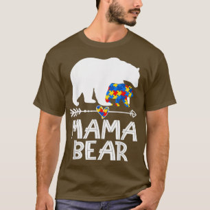 T-shirt Mama Ours Autisme Maman Sensibilisation Puzzle Piè