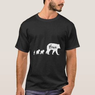 T-shirt Mama Ours Avec 3 Trois Cubes Maman Mère Amusante