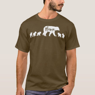 T-shirt Mama Ours Avec 5 Cinq Cubs Maman Mère Fun Cadeau