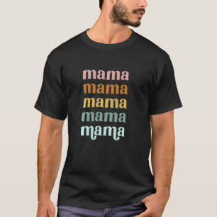 T-shirt Mama Rainbow Retro Pink And Blue Mama Mother