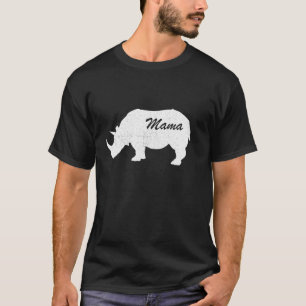 T-shirt Mama Rhino Animal Tee Père Fête Mère Fils Mignonne