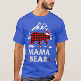 T-shirt Mama rouge Ours de Noël Pyjama correspondant Fami