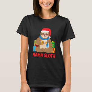 T-shirt Mama Sloth Matching Family Pyjama Pj Noël
