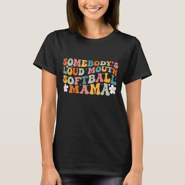 T-shirt Mama Softball Maman Mo (Devant)