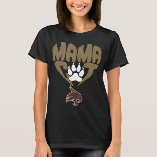 T-shirt mama texas état bobcats chat en forme de coeur pw 