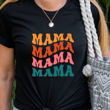 T-shirt Mama Wavy Text Rétro