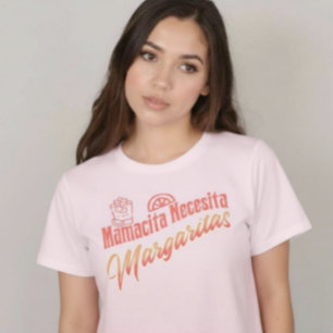T-shirt Mamacita Necesita Margaritas Script rose