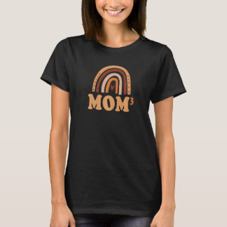 T-shirt Maman3 Maman De 3 Mère De Trois Bohème Arc-En-Ciel