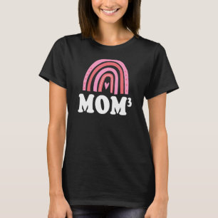 T-shirt Maman3 Maman De 3 Mère De Trois Bohème Arc-En-Ciel
