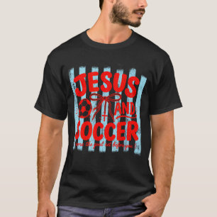 T-shirt Maman amatrice de Jésus et de football foi religie