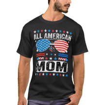 Maman américaine tout simplement T shirt patrioti