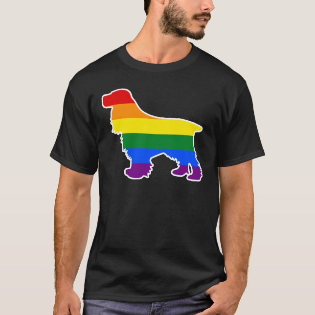 T-shirt Maman anglaise de chienchien d'arc-en-ciel de (Devant)