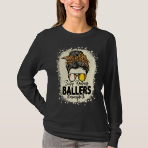 T-shirt Maman au Chignon Débraillé de Baseball et Softball