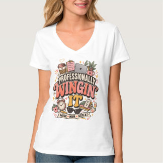 T-shirt Maman au travail qui fait tout à la volée avec hum