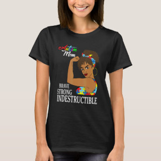 T-shirt Maman Autisme Indestructible Ruban Puzzle Autistiq