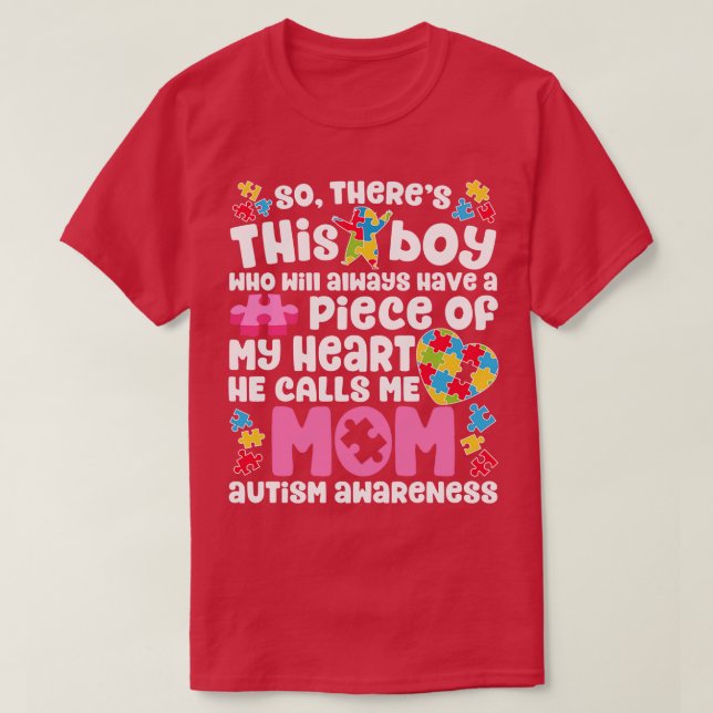 T-shirt Maman Autisme pour hommes femmes garçons filles En (Design devant)