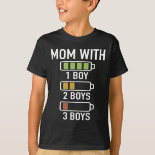T-shirt Maman Avec Trois Garçons Batterie Vide - Maman Ave