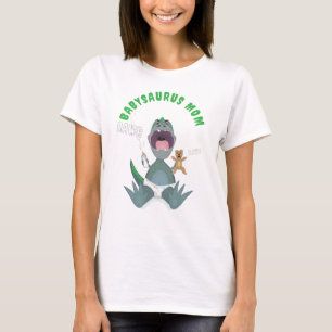 T-shirt Maman Babysaurus T-rex vert
