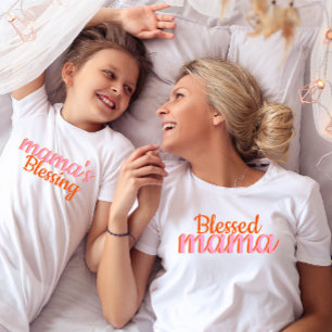 T-shirt Maman bénie écriture moderne Fête des Mères