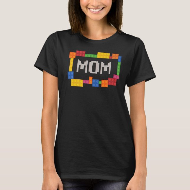 T-shirt Maman Blocks Master Builder Brick Builder Annivers (Devant)
