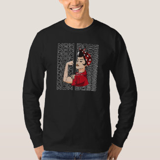 T-shirt Maman Boss Messy Cheveux Bun Fête des mères