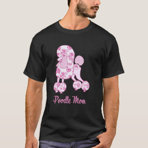 T-shirt Maman Caniche Rose Floral Toile Tendance Caniche