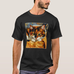 T-shirt Maman chat calicot cosy impressionniste romantique