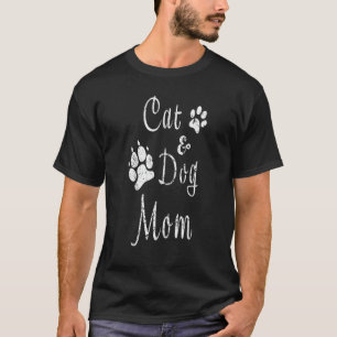 T-shirt Maman chat et chien chaton et maman minou et cheni