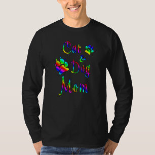 T-shirt Maman Chat Et Chien Kitten Puppy Mama Kitty Pup Mè