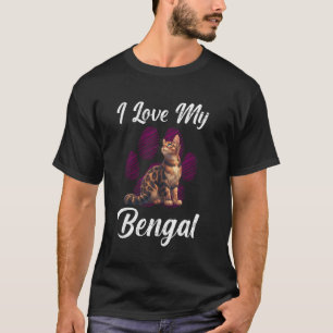 T-shirt Maman chat J'AIME MON CHAT BENGAL Propriétaire de