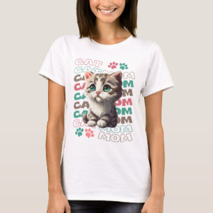 T-shirt maman chat mignonne avec chaton adorable