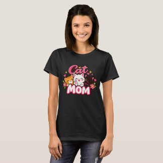 T-shirt maman chat tendance | Chemise de chats col