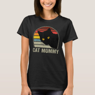 T-shirt Maman Chat Vintage Style 80s Chat Rétro Pour Femme