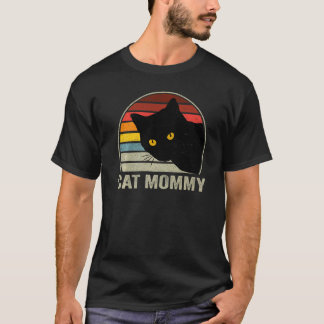 T-shirt Maman Chat Vintage Style Années 80 Chat Rétro Pour