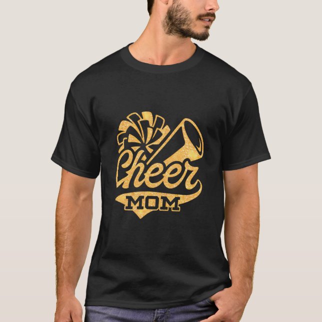 T-shirt Maman cheer Fan de Biggest Cheerleader Black Yello (Devant)