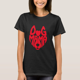 T-shirt Maman Chien Husky Drôle Puppy Coeur Typographie De