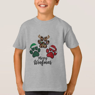 T-shirt Maman Chien Noël Joyeux Woofmas Amoureux des Chien