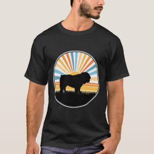 T-shirt - Maman Chien Papa Chien Rétro Coucher de Soleil A
