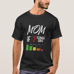 T-shirt Maman de 2 Adolescentes Filles Mama de Filles Mère