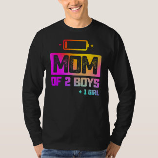 T-shirt Maman De 2 Garçons 1 Fille Batterie basse