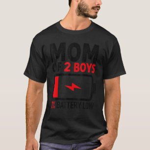 T-shirt Maman de 2 Garçons Batterie basse de Fils Fête des