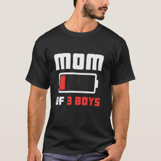 T-shirt Maman de 3 Garçons Drôle Fête des Mères