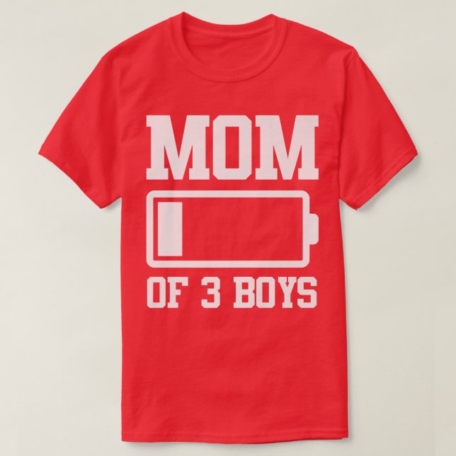 T-shirt Maman de 3 garçons Fête des Mères Drôle  (Design devant)