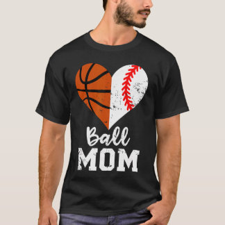 T-shirt Maman de balle Cœur drôle de baseball Basketball M