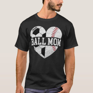 T-shirt Maman de balle Cœur drôle Maman de baseball de fo