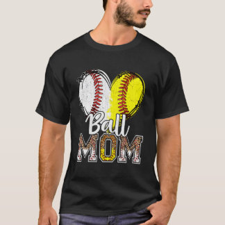 T-shirt Maman de balle Il Baseball Softball Maman Fête des