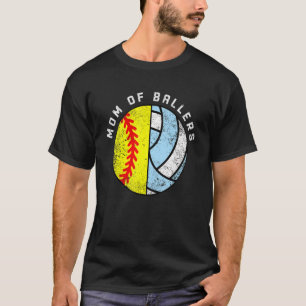 T-shirt Maman De Ballers Softball Volleyball Maman