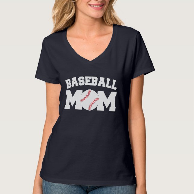 T-shirt Maman de base-ball drôle et mignonne (Devant)